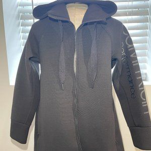 JA7027- Calvin Klein Performance Full‑Zip Hoodie  Black  Stretch  Size Medium
